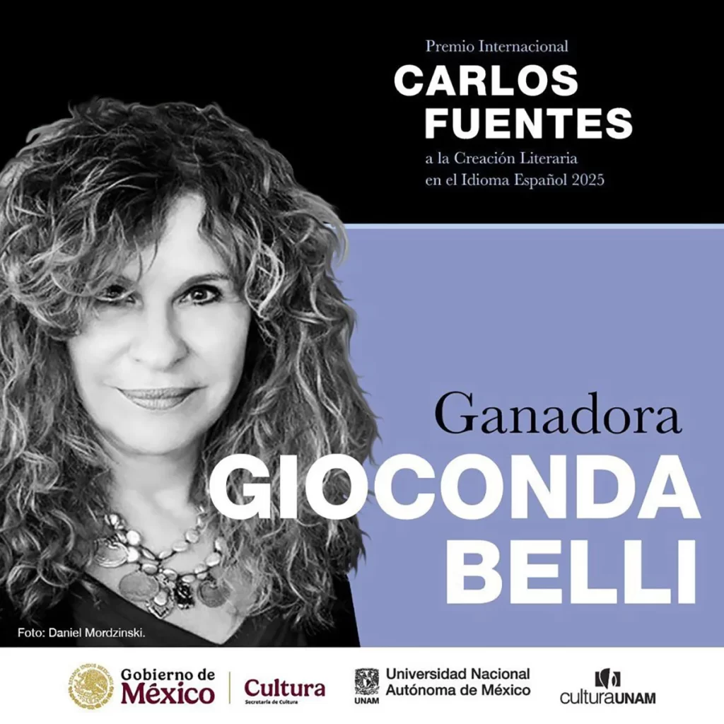 Gioconda Belli obtiene el Premio Internacional Carlos Fuentes a la creación literaria en el idioma español 2025
